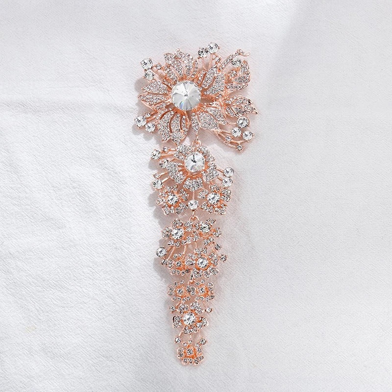 Exaggerated Rhinestone Brooch Pin