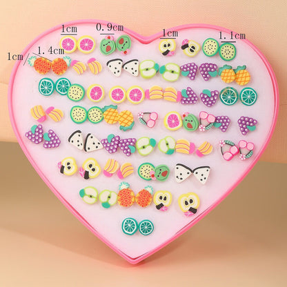 Fruit earrings set 36 pairs of love gift box
