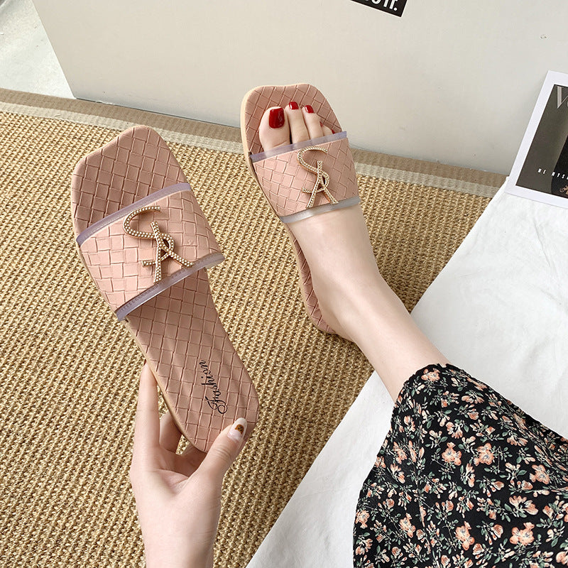 Fashion slippers women's outdoor wear versatile flip-flops