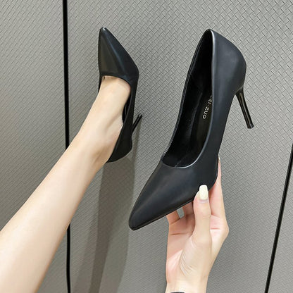 Thin heel pointed high heels women