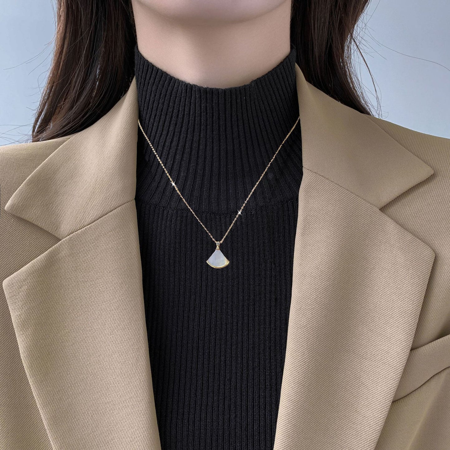 Fan Skirt Titanium Steel Necklace Women's Versatile