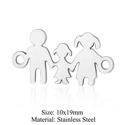 5 pcs/titanium steel jewelry pendant family baby feet