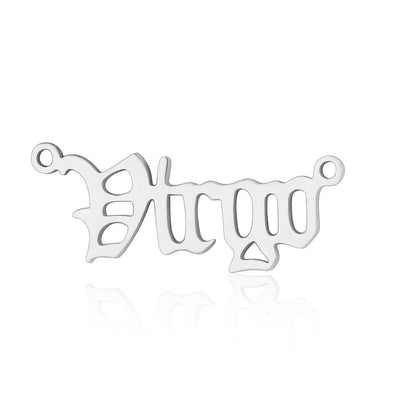 5 pcs/pack twelve constellations English letter titanium steel pendant