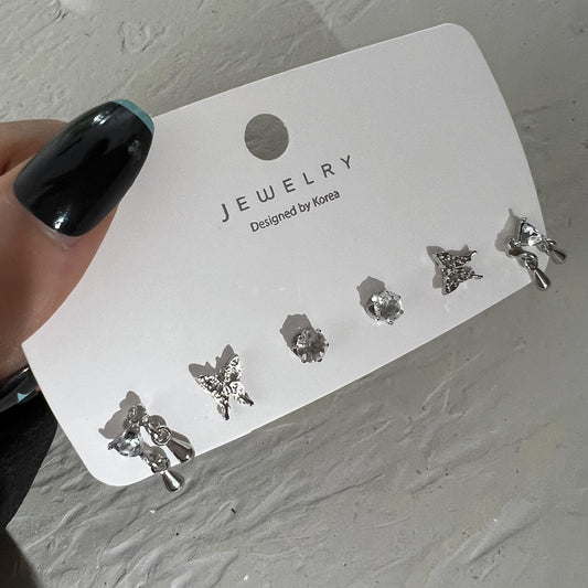 Liquid Butterfly Stud Earring Set