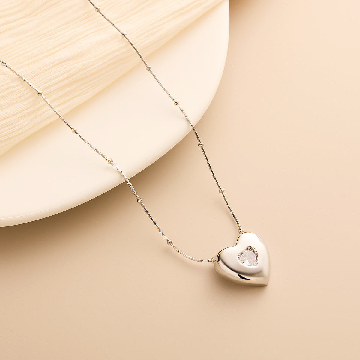 Love-Shaped Titanium Steel Clavicle Necklace