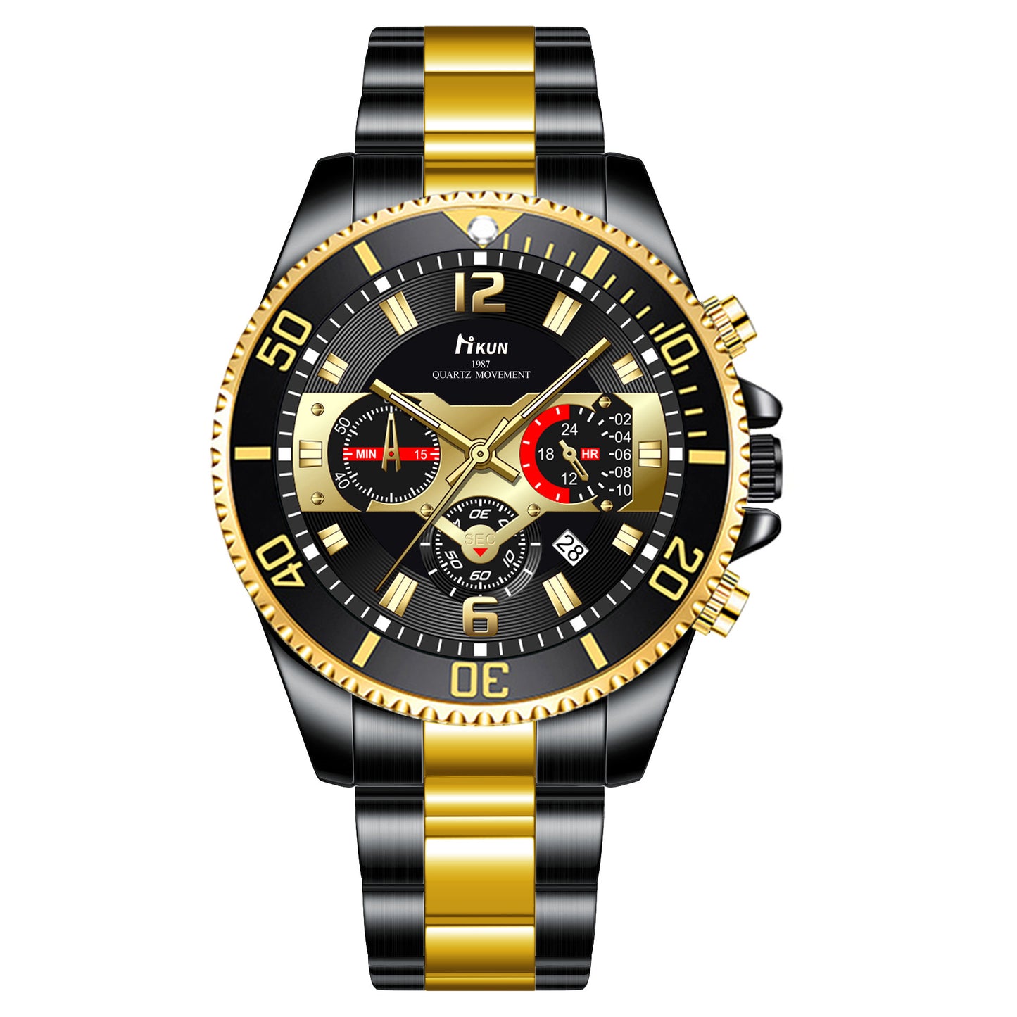 Versatile steel belt quartz watch
