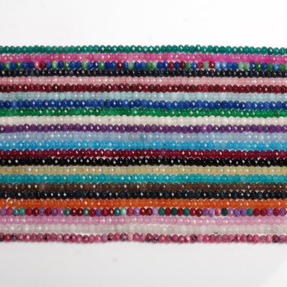 2 * 3Mm colorful chalcedony abacus beads loose beads