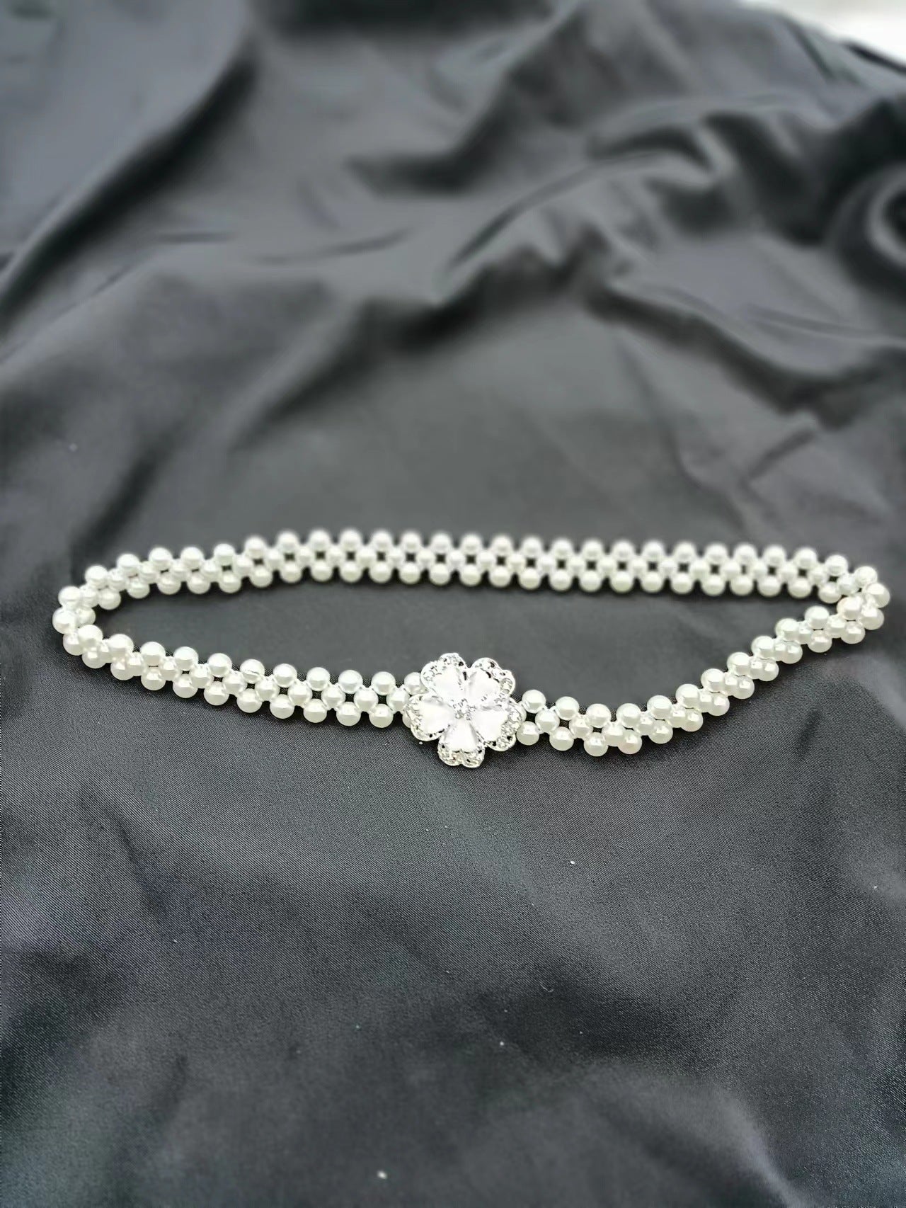 French Vintage Pearl Belt