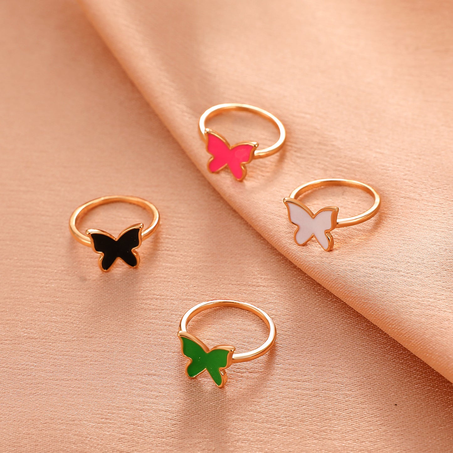 Vintage drip butterfly ring