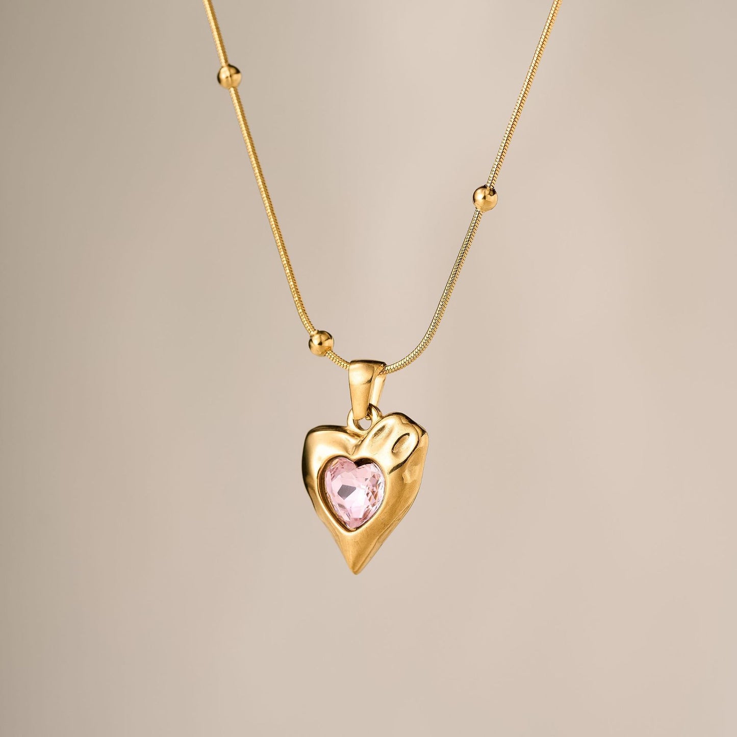 Stainless Steel Irregular Heart Necklace