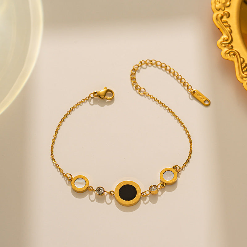 Pulseira de disco romano 2023, design minimalista, joias da moda 