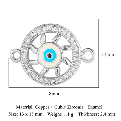 Double hole copper zircon jewelry bracelet connection accessories