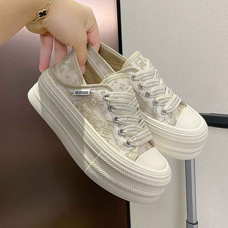 Summer women's thick-soled height-enhancing running shoes
