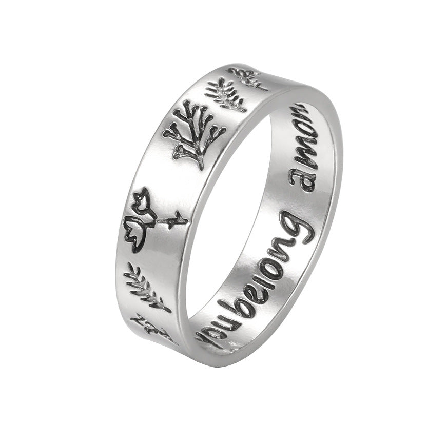 Retro Engraved Flower Ring