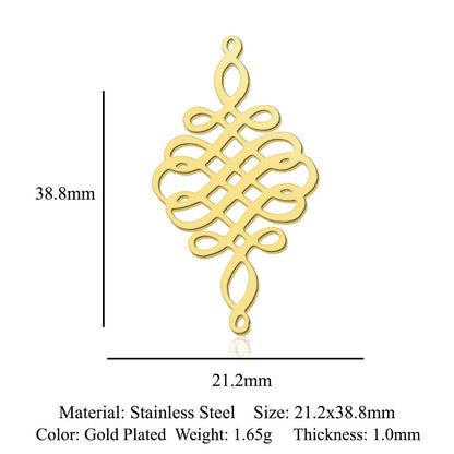 5 pcs/bag Ocean Wave Fish Scale Titanium Steel Pendant