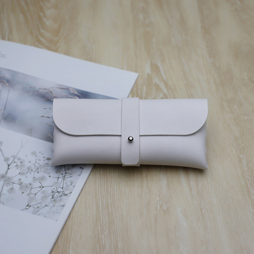 Estuche blando de cuero blanco para gafas 