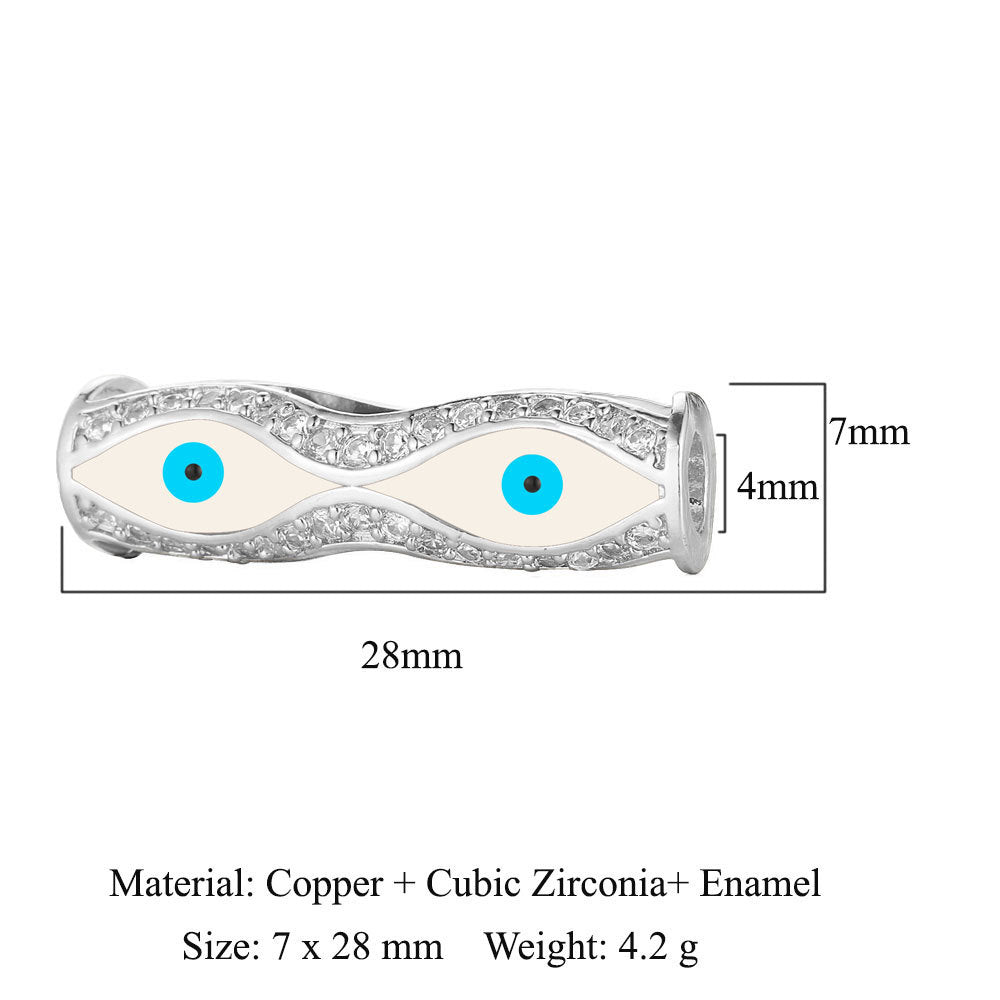 Devil's Eye Copper Zircon Jewelry Beads