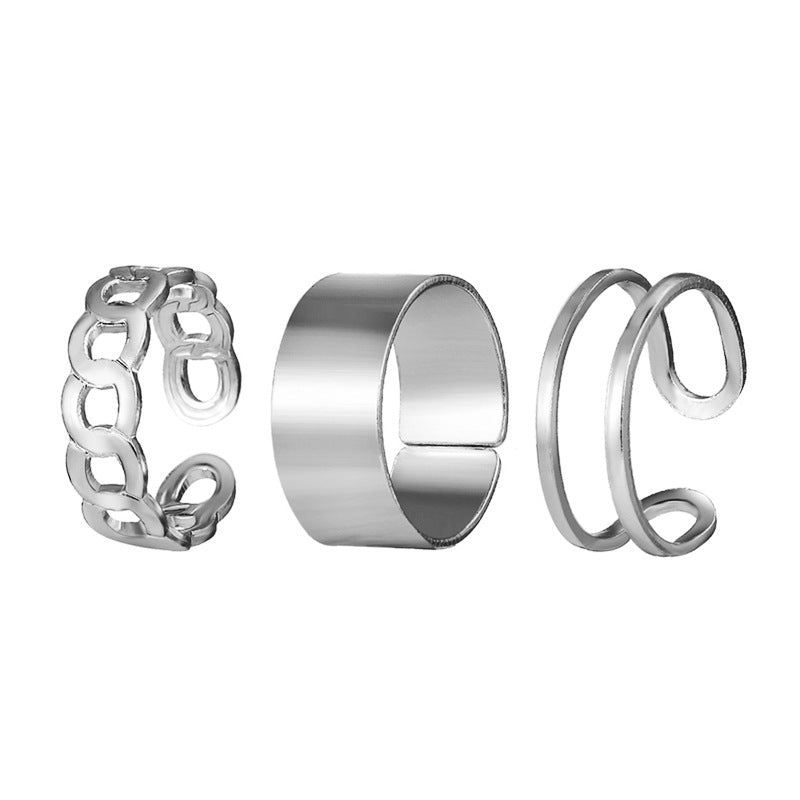 Cross Key Lock Two-Finger Ring