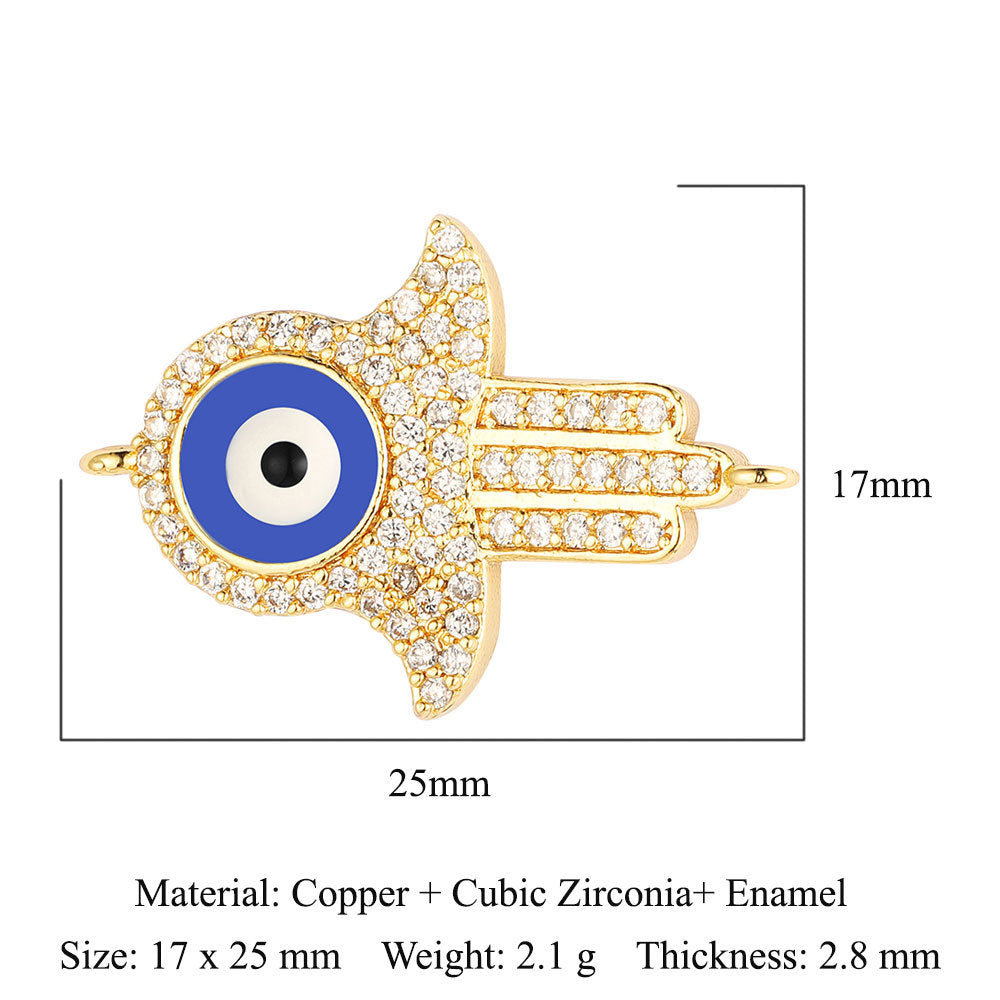 Double hole copper zircon jewelry bracelet connection accessories