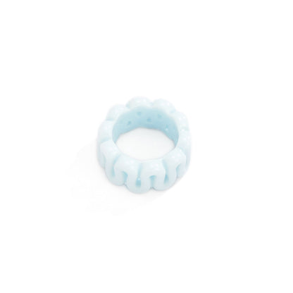 Anillo liso de resina cepillada con borde ancho 