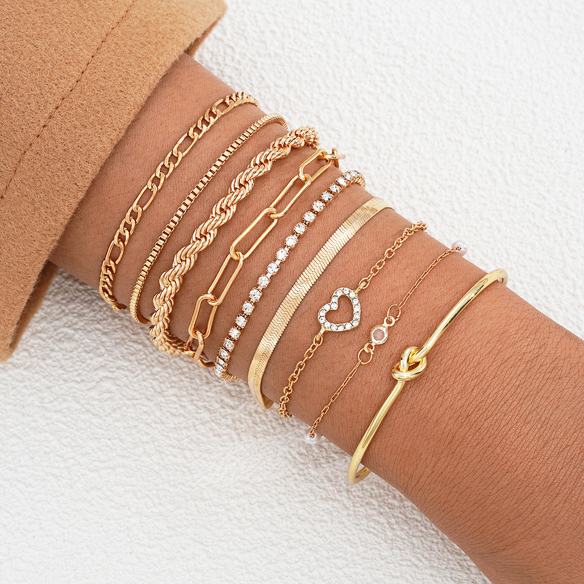 9-Piece Rhinestone Bracelet Set