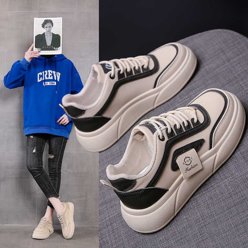 Colorblock white sneakers