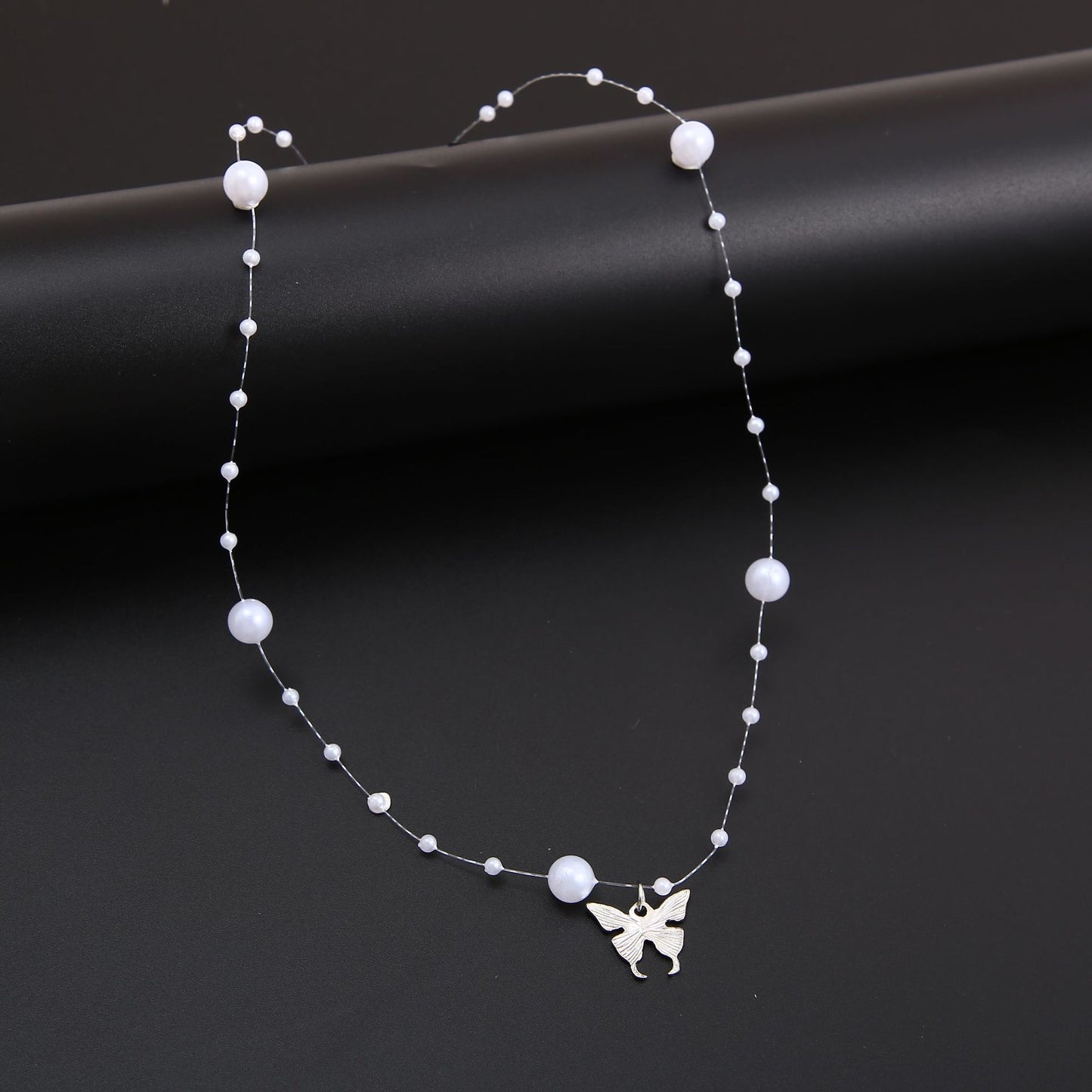 Pearl Butterfly Choker Necklace
