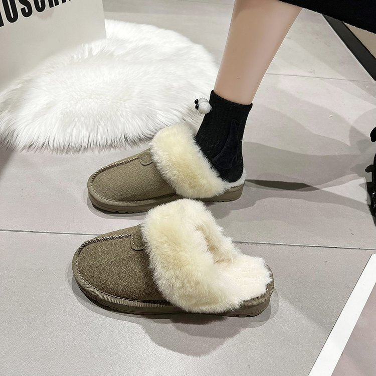 Autumn and winter fluffy slippers