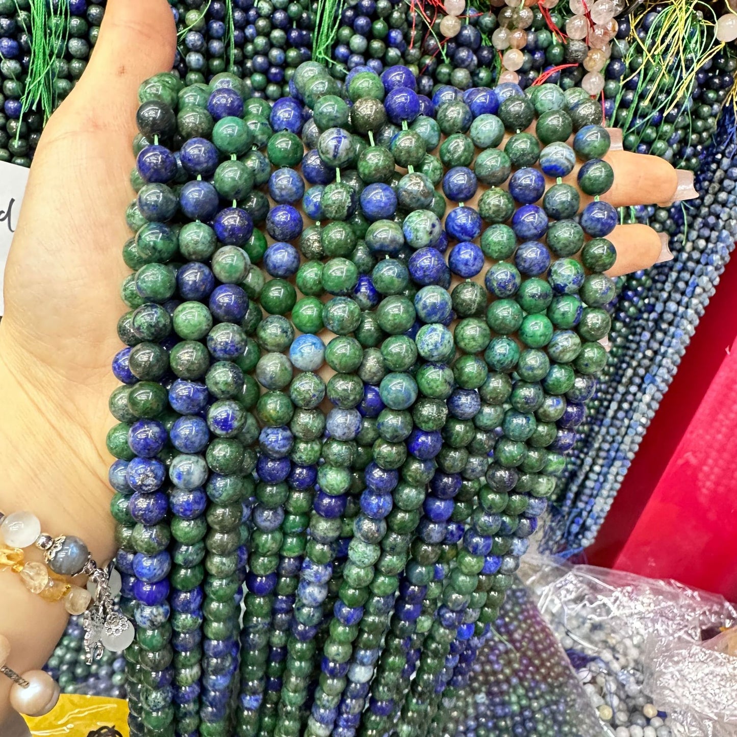 6-10mm Phoenix Lapis Lazuli Loose Beads