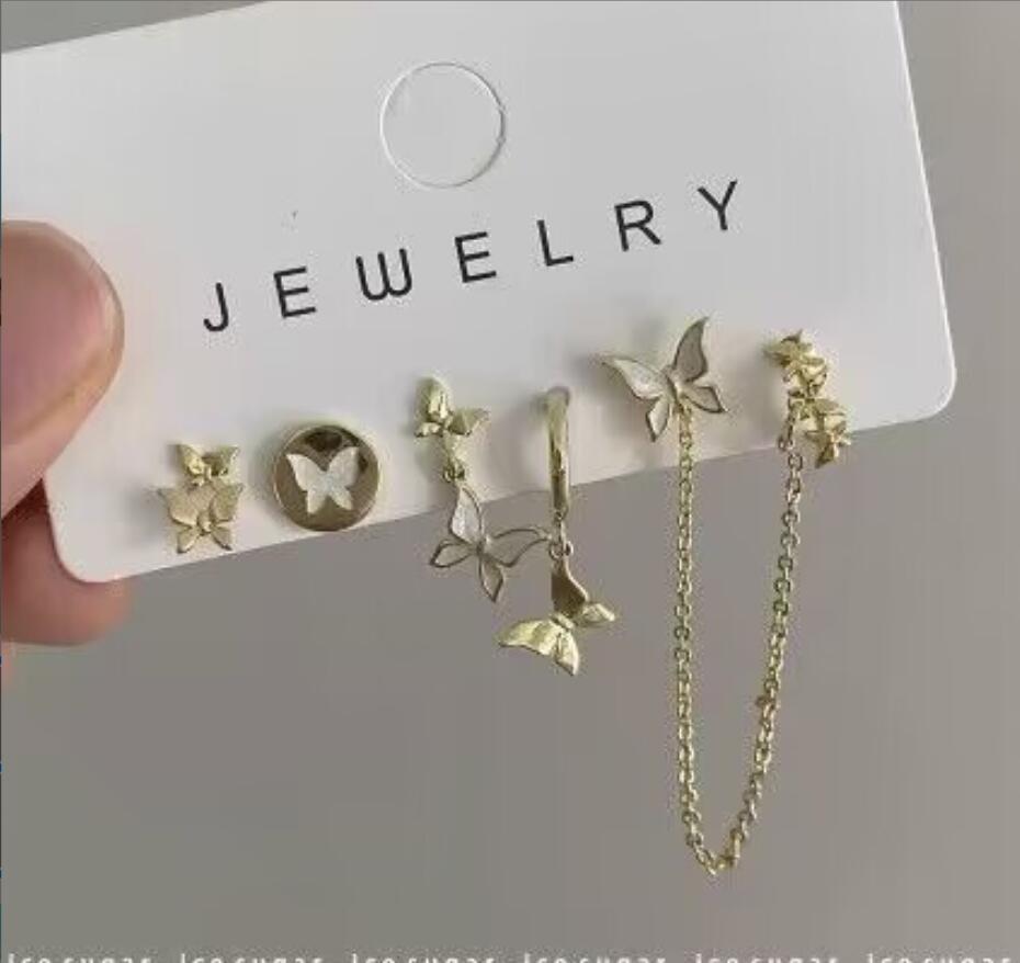 Liquid Butterfly Stud Earring Set