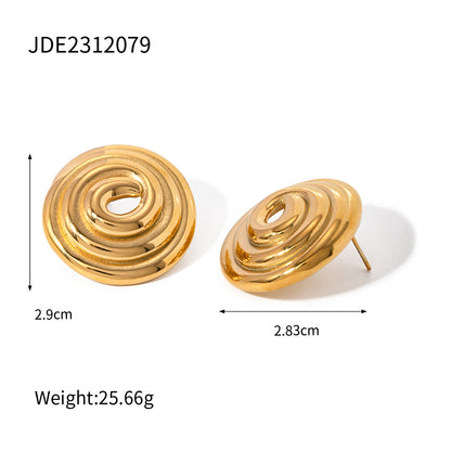 Threaded Hoop Disc Earrings