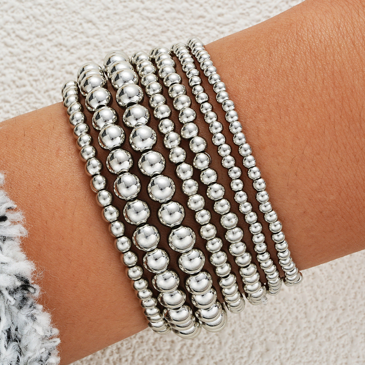 Beaded Stretch Bracelet Set (7-Piece)