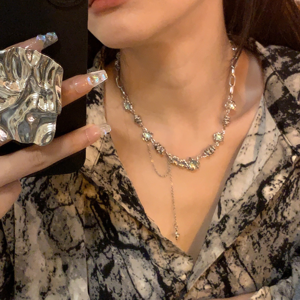 Zircon Split Heart Necklace