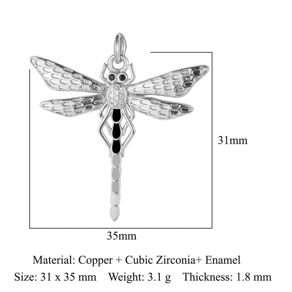 Bee Butterfly Dragonfly Copper Zircon Pendant Devil's Eye