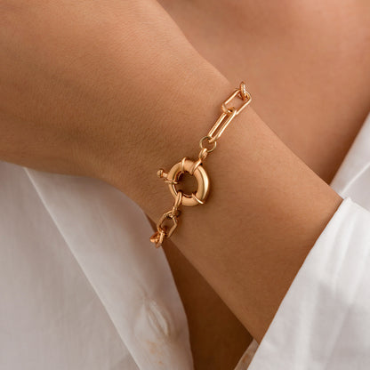 Geometric Metal Copper Ring Bracelet