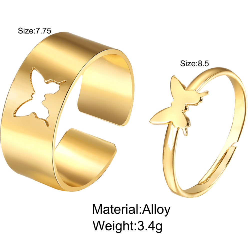 Butterfly Punk Couple Rings (2-Piece Set)