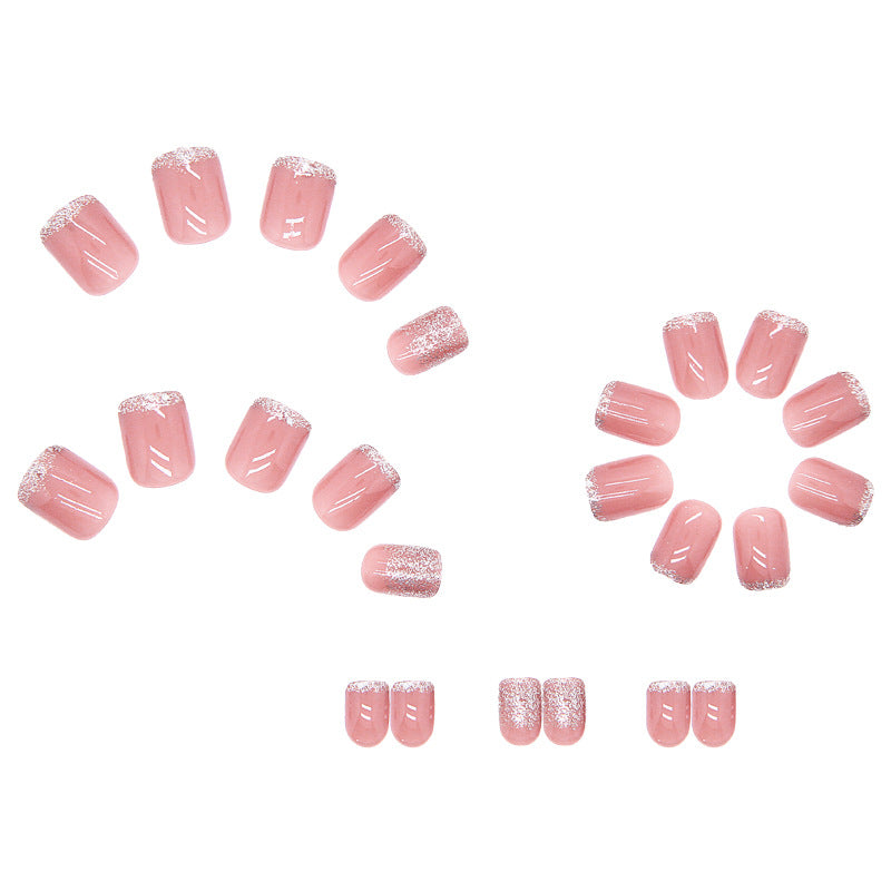 Pink Transparent Shiny Wearable Nails