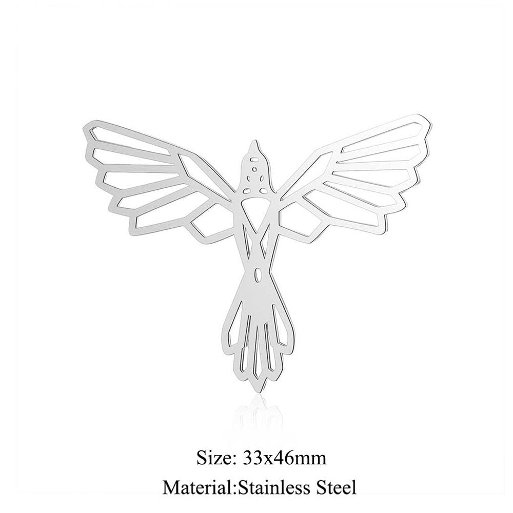 5 pcs/titanium steel large accessories paper-cut animal pendant