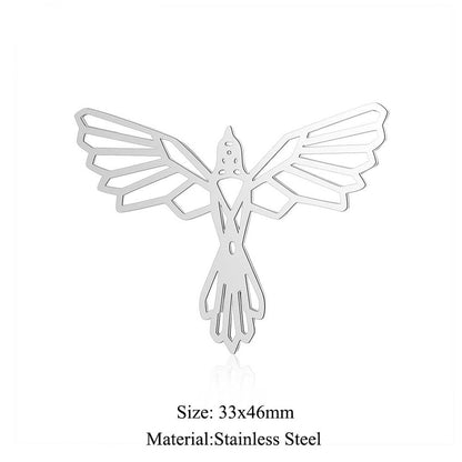 5 pcs/titanium steel large accessories paper-cut animal pendant