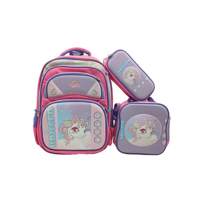 Can hold tie rod schoolbag lunch bag pencil case three-piece set