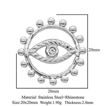 3 pcs/pack stainless steel geometric round sun eye pendant