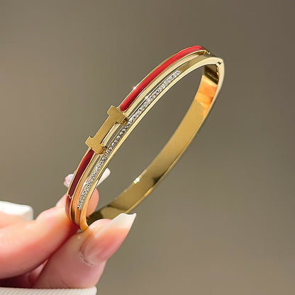 Four-leaf clover gypsy titanium steel bracelet