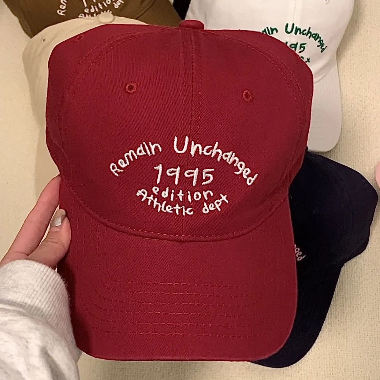 Embroidered Wide-Brim Baseball Cap