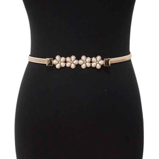 Plum blossom rhinestone chain waist chain