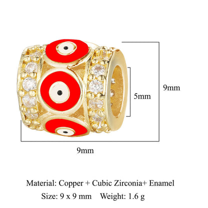 Devil's Eye Copper Zircon Jewelry Beads