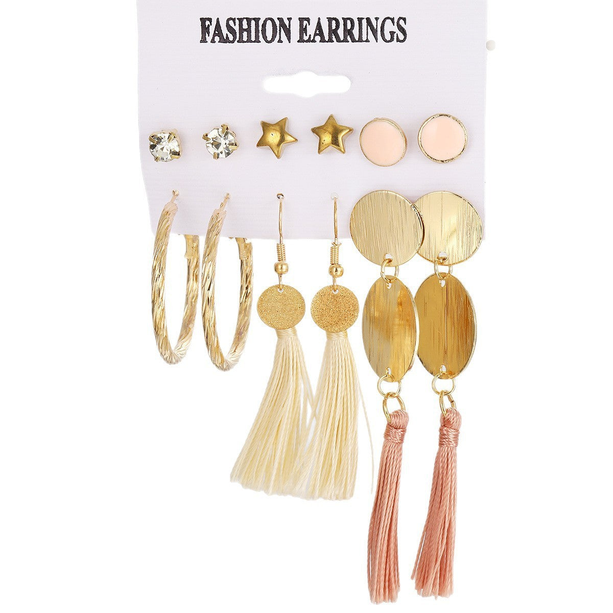 Bohemian Pearl Fringe Earring Set