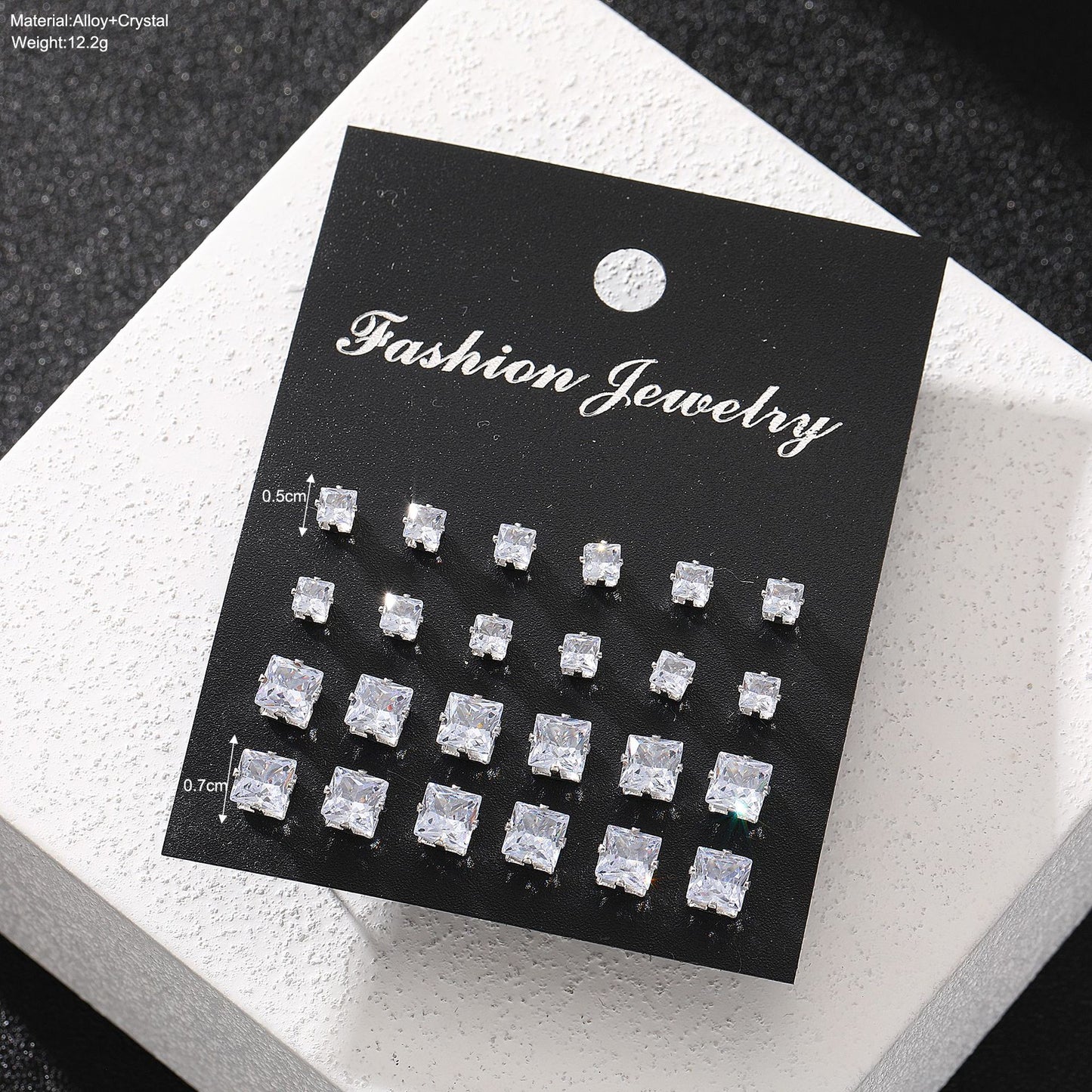 12-Piece Zircon Stud Earring Set