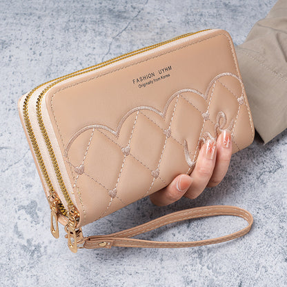 Embroidery thread wallet women's fashion