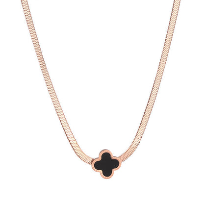 Roman numeral titanium steel necklace