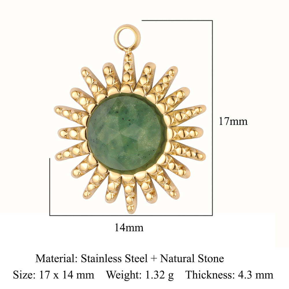 Sun Star Moon Crescent Stainless Steel Pendant